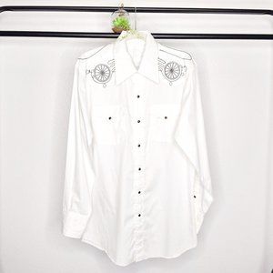 Kitkit 90s White/Black Wheel Lasso Embroider Shirt